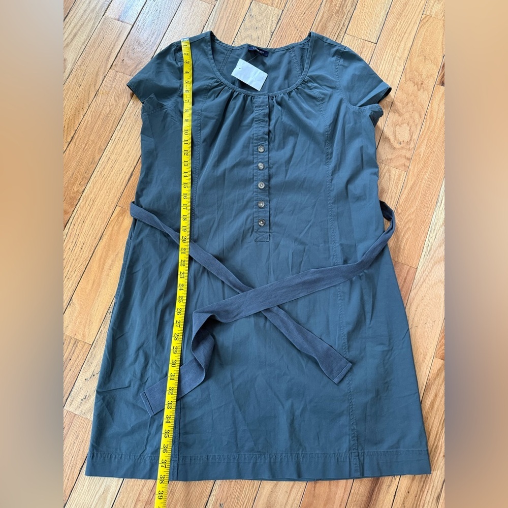 Lands’ End Cotton Blend Belted Midi Dress Grayish Green Women’s Size 18 NWOT - Picture 11 of 12
